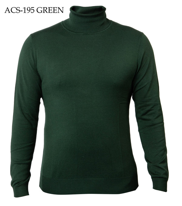 Solid L/S Turtleneck Sweater | (Green)