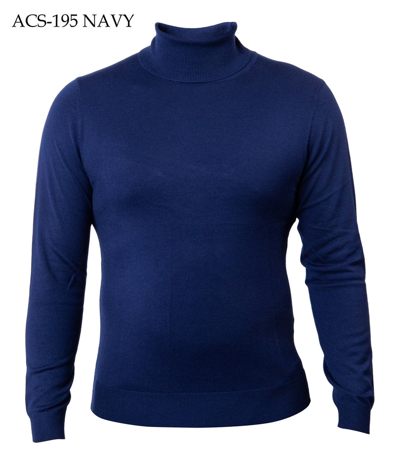 Solid L/S Turtleneck Sweater | (Navy)