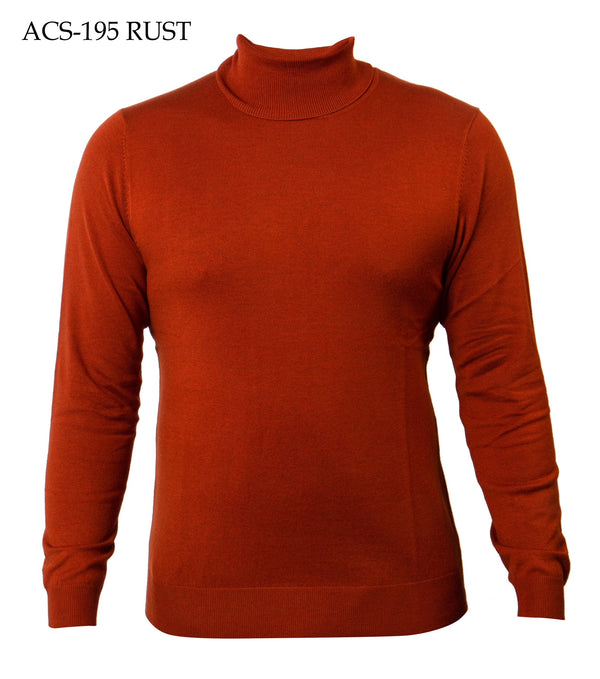 Solid L/S Turtleneck Sweater | (Rust)