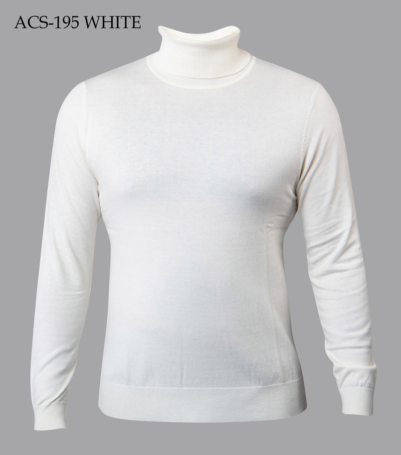 Solid L/S Turtleneck Sweater | (White)
