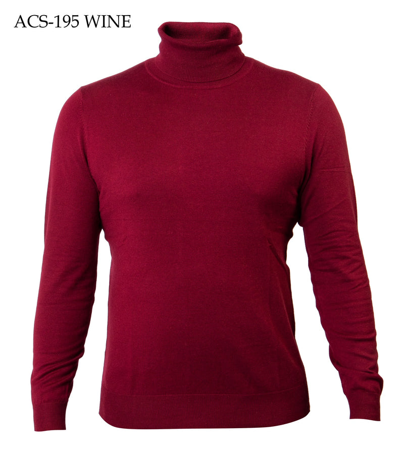 Solid L/S Turtleneck Sweater | (Wine)