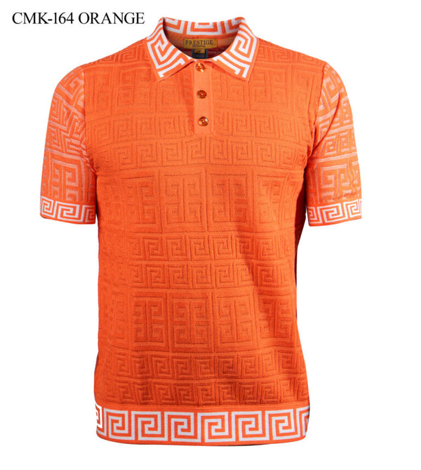 CMK164 | PRESTIGE S/S KNIT POLO (ORANGE)