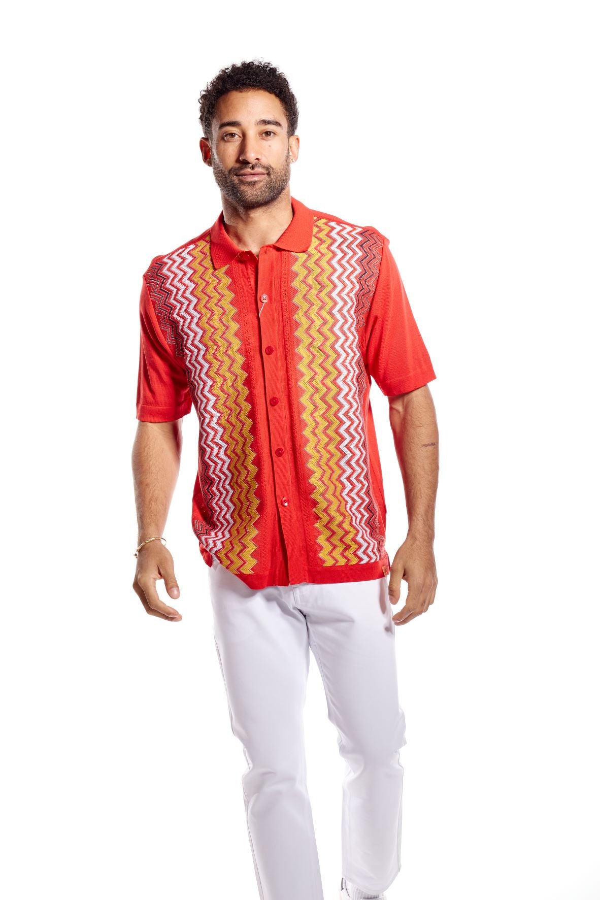RED | KNIT S/S SHIRT | #3118-The City Warehouse-Menswear