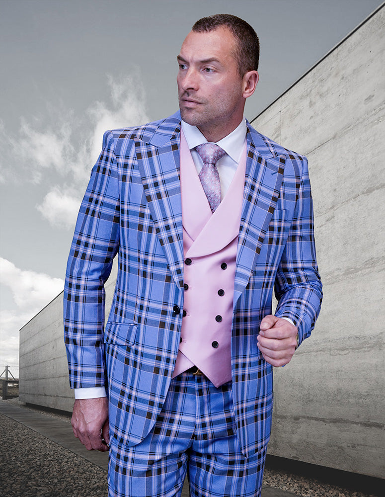 3PC Plaid Suit | Firenze-The City Warehouse-Menswear