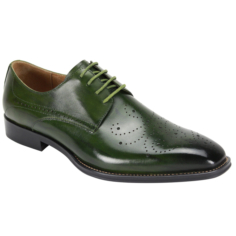 Giovanni Joel Patterned Leather Dress Shoes | Premium Men's Lace-Up Green / 11 Giovanni Joel Patterned Leather Dress Shoes | Premium Men's Lace-Up Green / 11