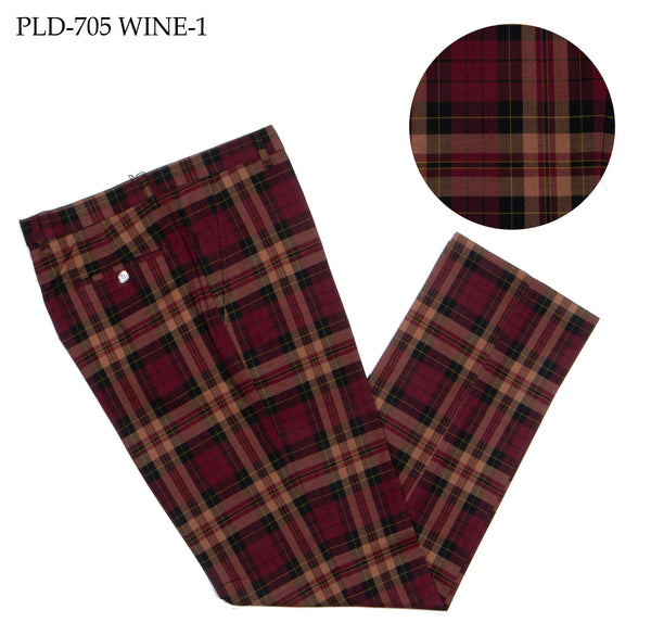 Plaid Slacks | (Wine-1)