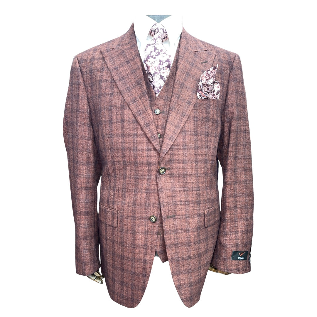 M1083 | Vitali Plaid 3pc Suit | Modern Fit-The City Warehouse-Menswear
