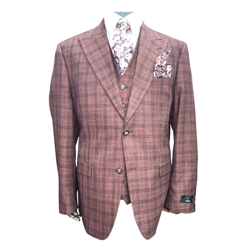 M1083 | Vitali Plaid 3pc Suit | Modern Fit