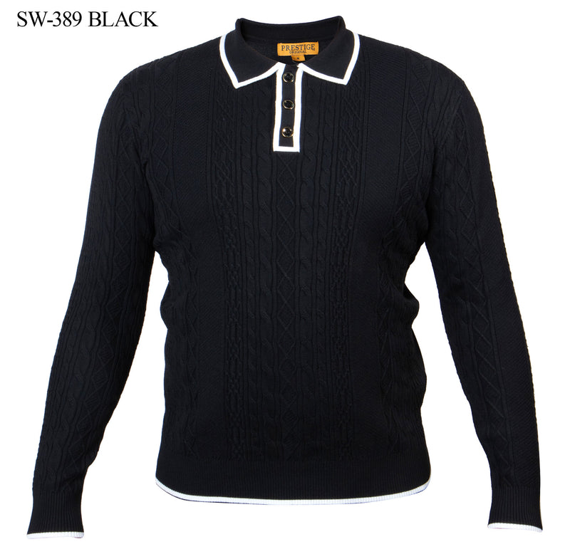 L/S Design 2 Tone Collar Sweater