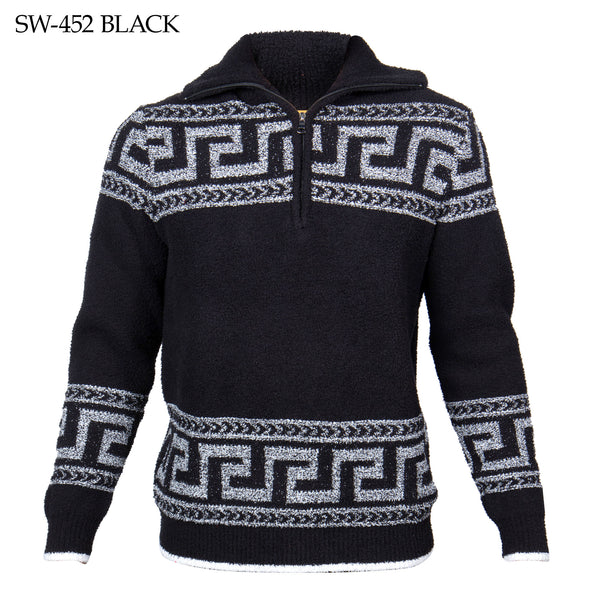 1/4 Zip Wide Collar Sweater