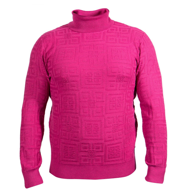 Jacquard Print L/S Turtleneck | (Fuchsia)