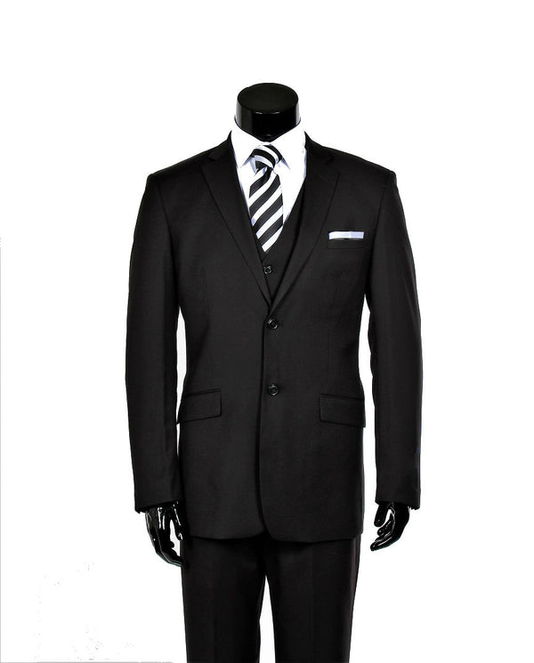 3pc Suit | Black | (Modern Fit)