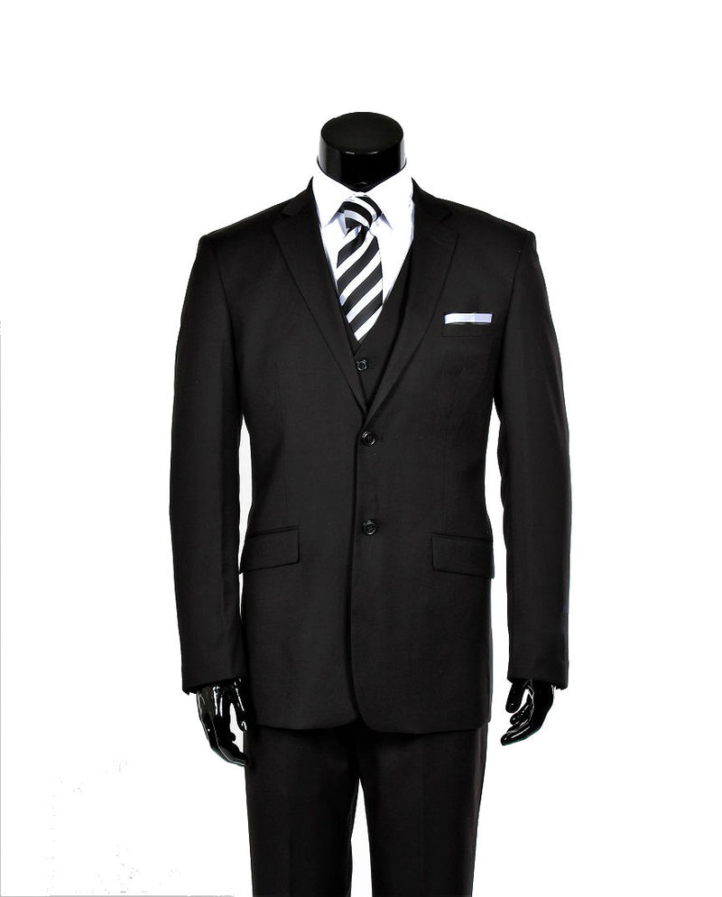 3pc Suit-Black (Slim Fit)