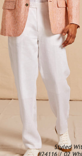 Solid Linen Pants | White | P3110