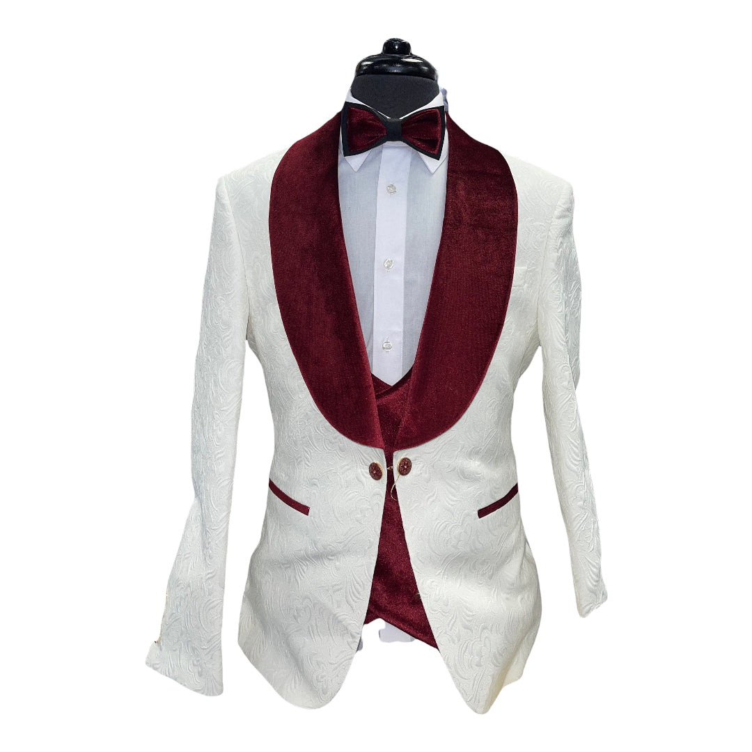 4pc Wide Collar Tuxedo (Slim Fit)-The City Warehouse-Menswear