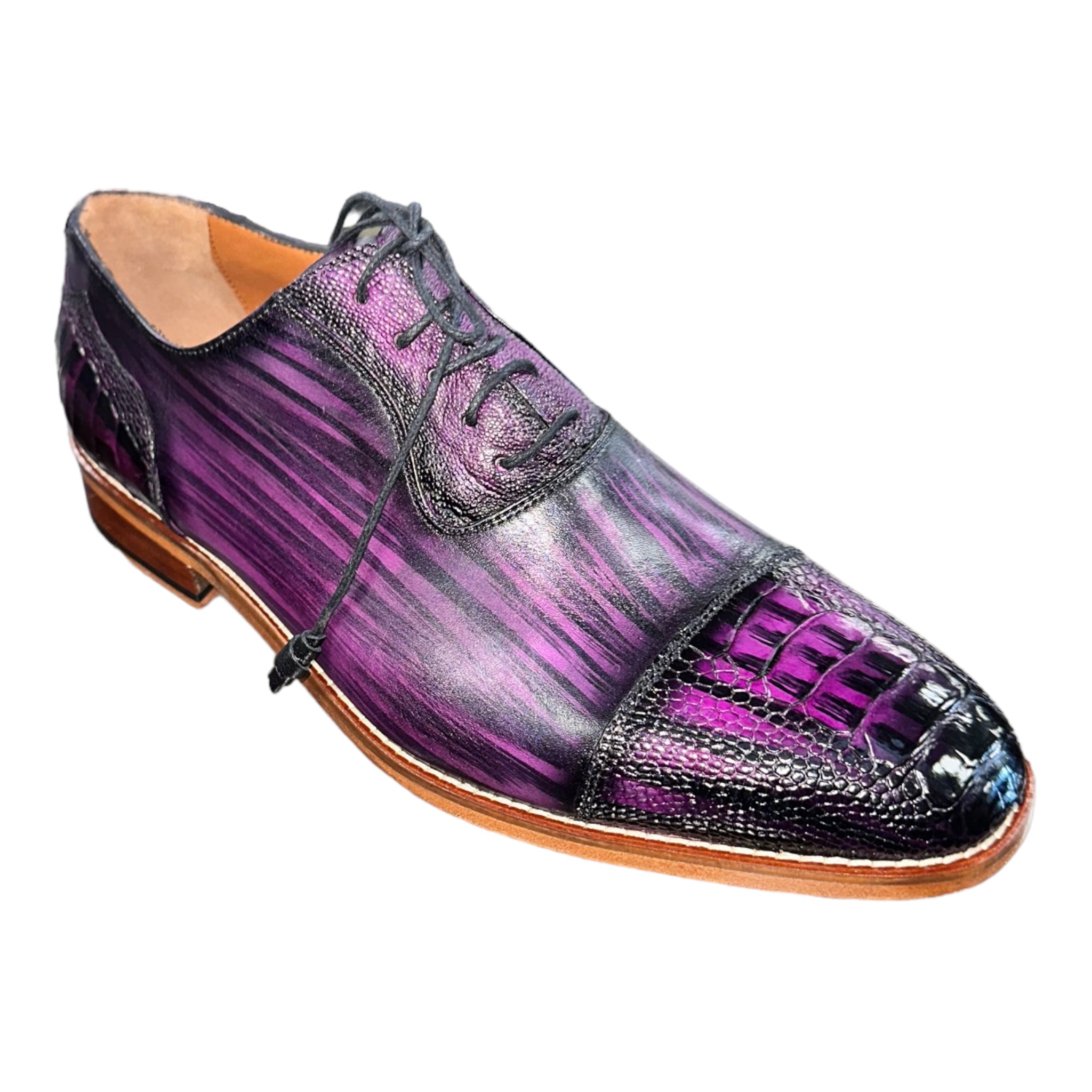 Ostrich Cap Toe | Hand Painted | 100% Leather-The City Warehouse-Menswear