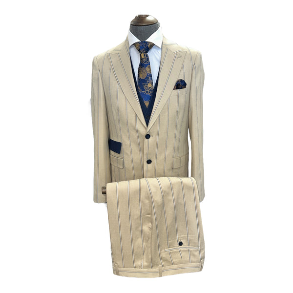 TCW | 3pc TriColor Pinstripe Suit