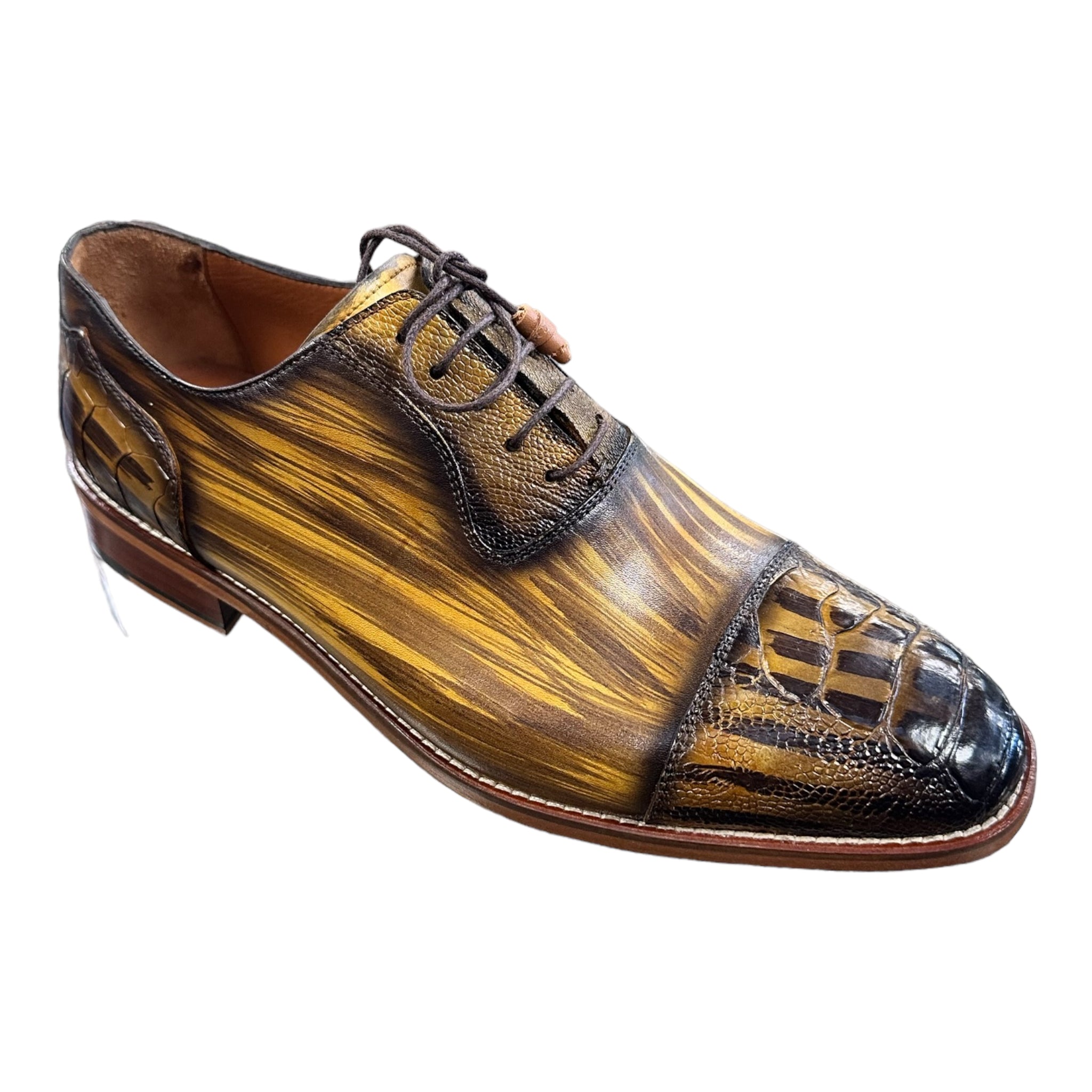 Ostrich Cap Toe | Hand Painted | 100% Leather-The City Warehouse-Menswear