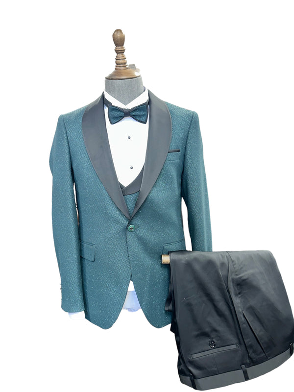 4pc Glitter Tuxedo | Diamond Cut | Shawl Lapel