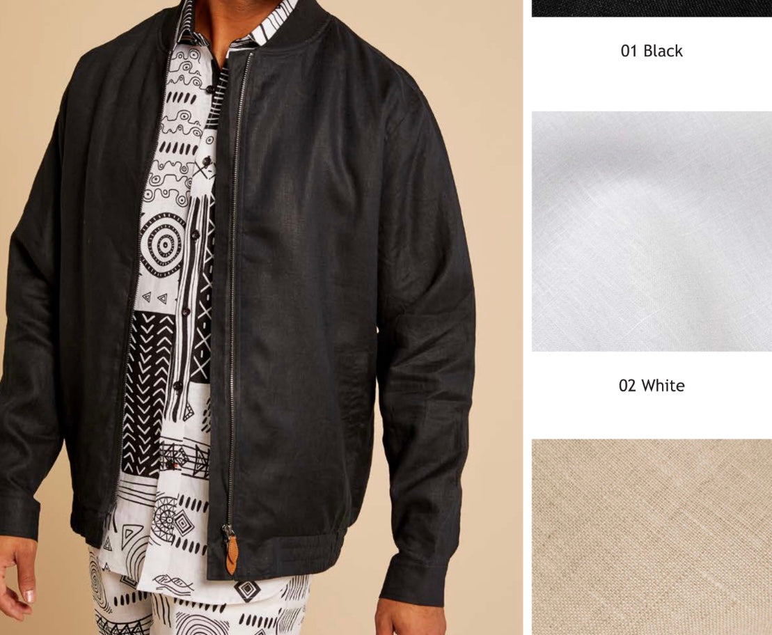 Linen Bomber Jacket | JS660-The City Warehouse-Menswear