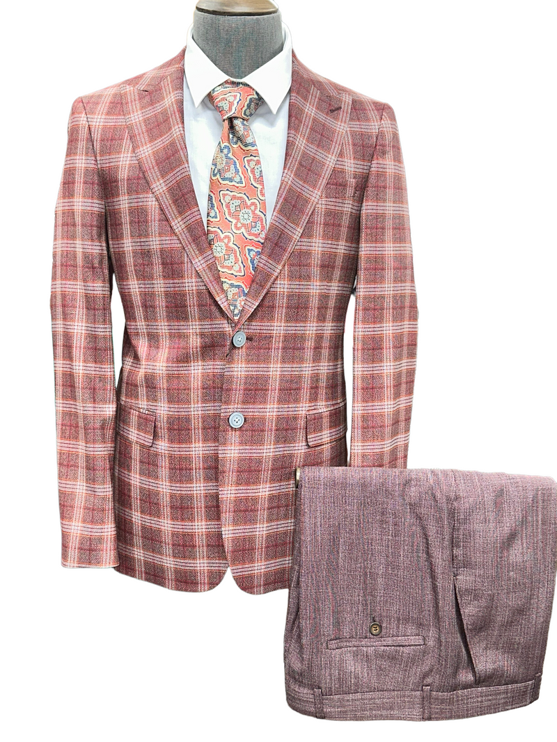 TCW | 2pc. Plaid Suit (Solid Pants)
