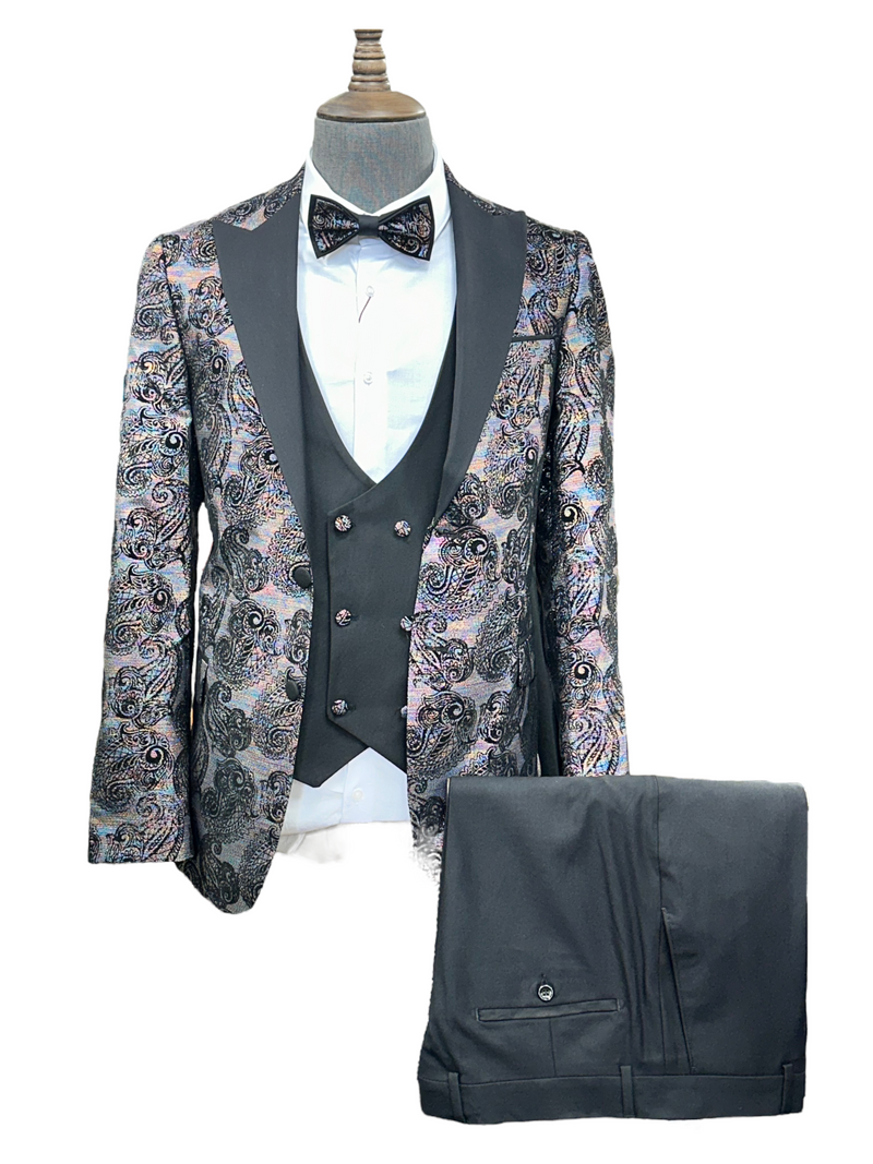 TCW | 4pc Jacquard Paisley Tuxedo | Multi Color