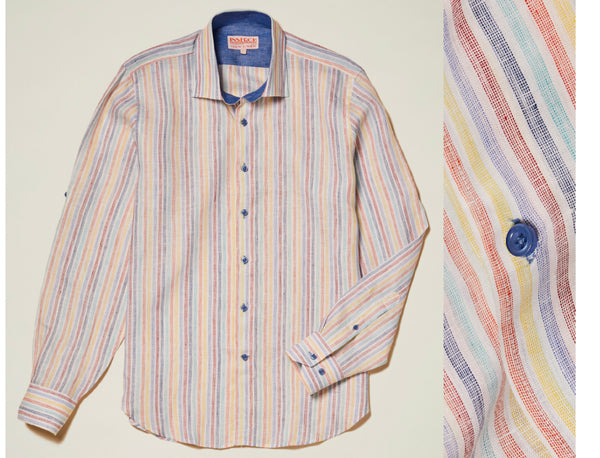 L/S Linen Shirt | 24091 | MultiColor