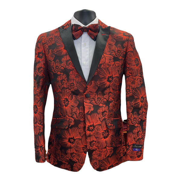 Flower Design Tuxedo & Bowtie (Slim Fit)- #541