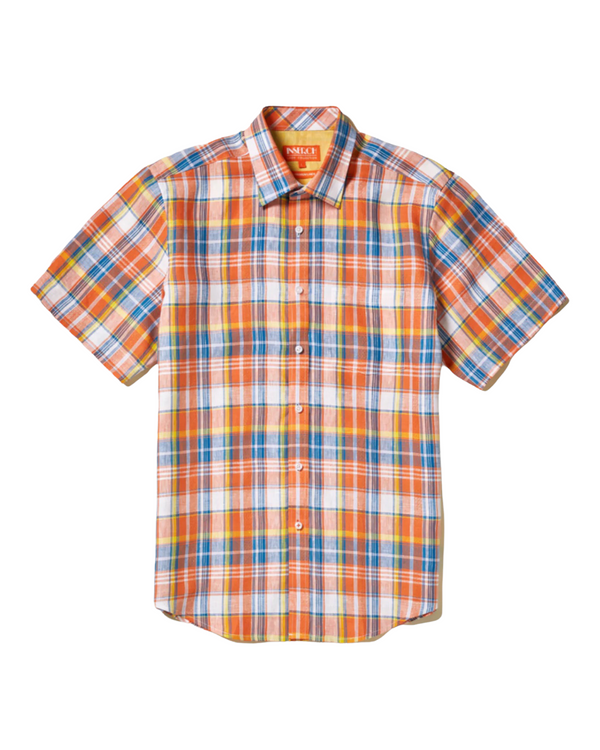 S/S Linen Button Up | SS7906 | Orange