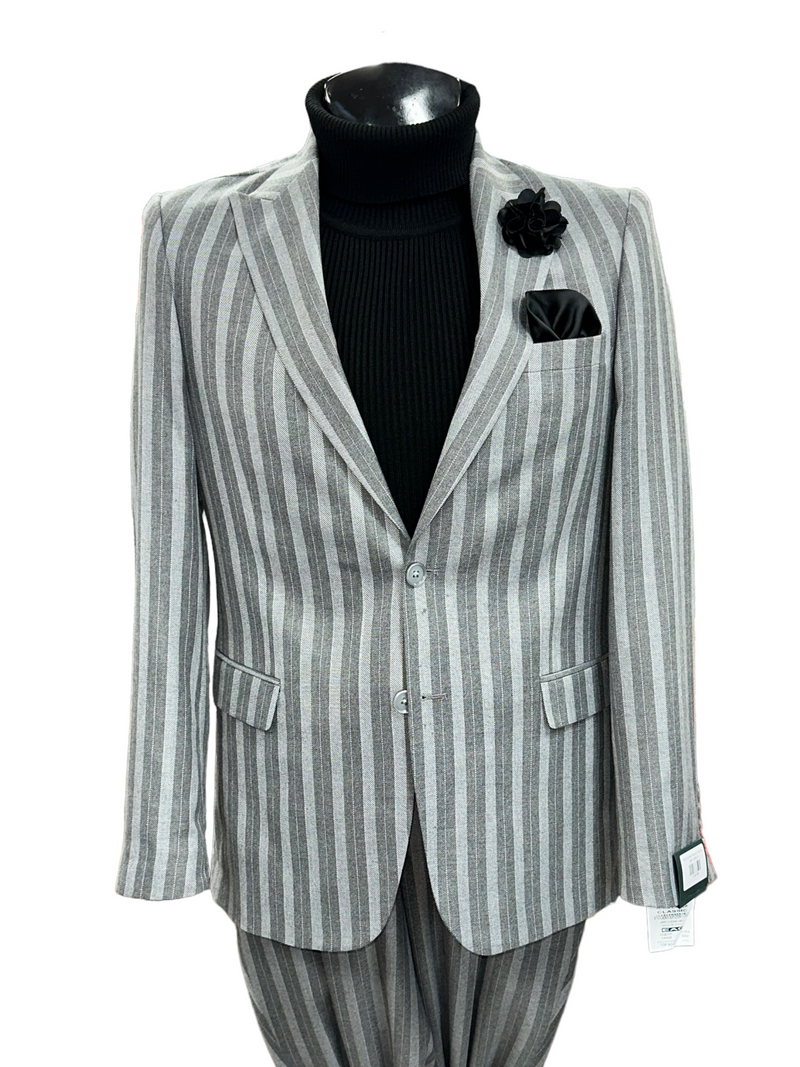 TCW | 2pc Wide Pinstripe (2 Tone Gray)
