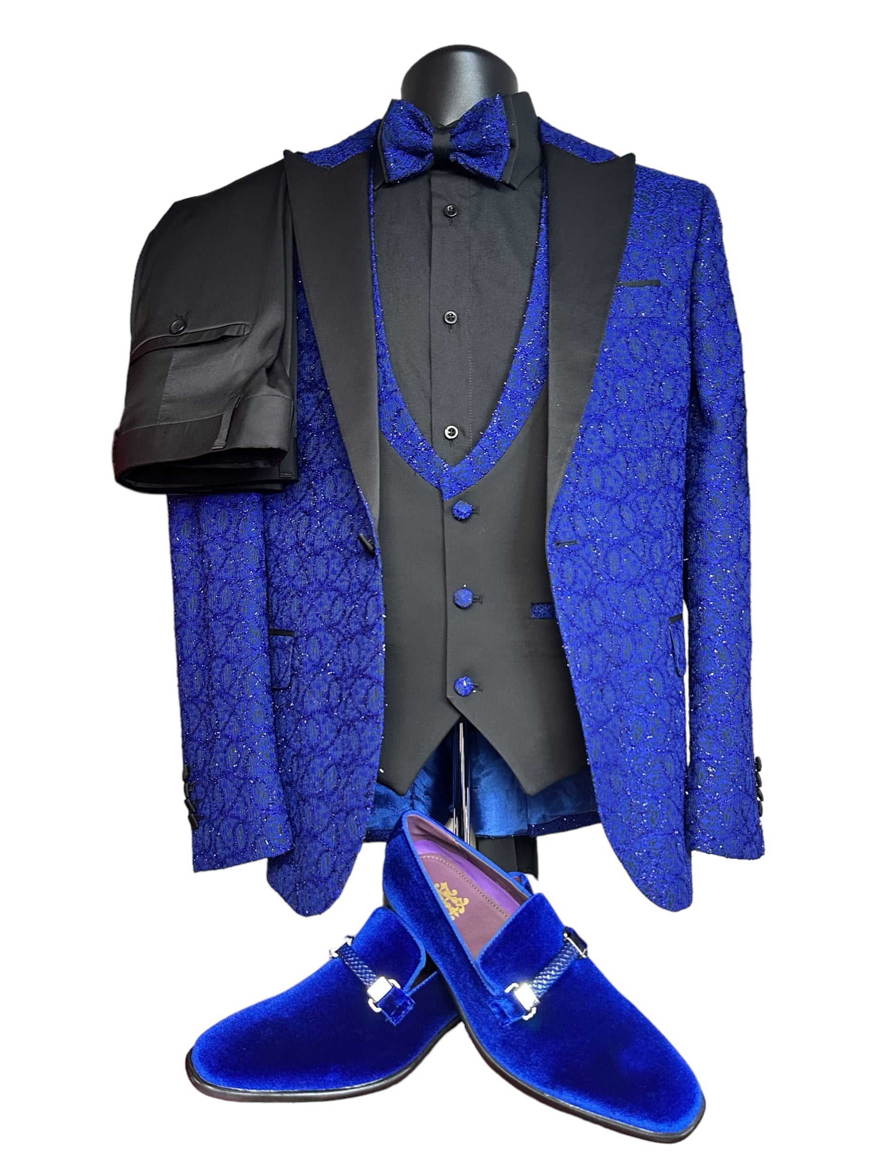 4pc Design Tuxedo | Royal Blue-The City Warehouse-Menswear
