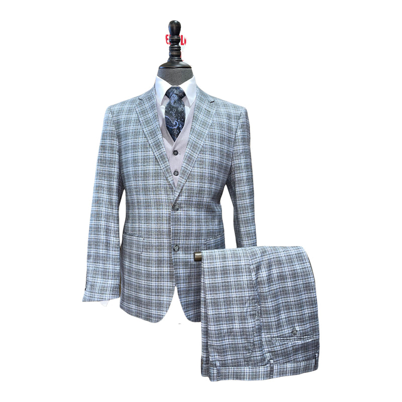 3pc. Plaid Suit | M2105