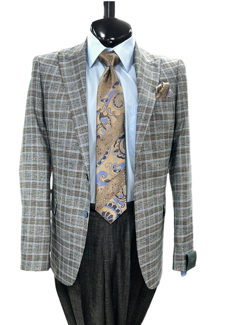 TCW | 2pc. Plaid Suit (Solid Pants)
