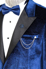 Velvet Glitter Blazer | Black Lapel | Slim Fit