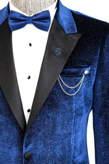 Velvet Glitter Blazer | Black Lapel | Slim Fit