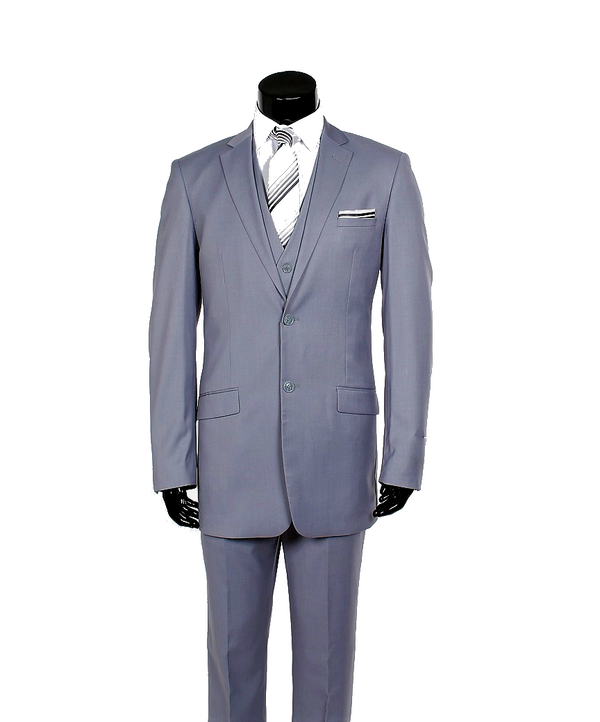 3pc Suit- Silver (Slim Fit)